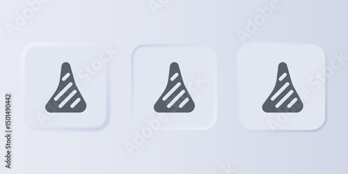 Grey Steak meat icon isolated on grey background. Set icons in square buttons. Vector