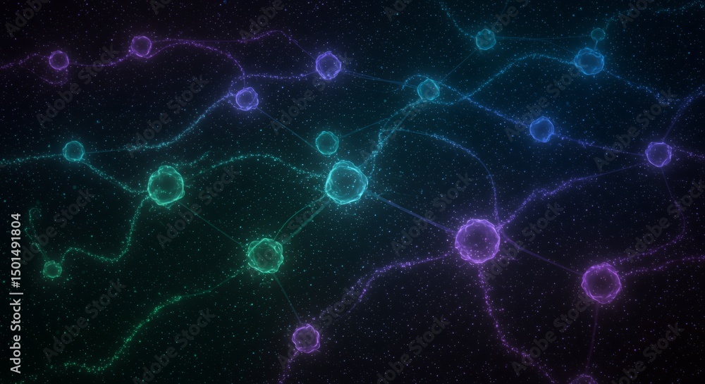 Abstract Neural Network: Glowing Nodes and Connections Abstract Neural Network: Glowing Nodes and Connections