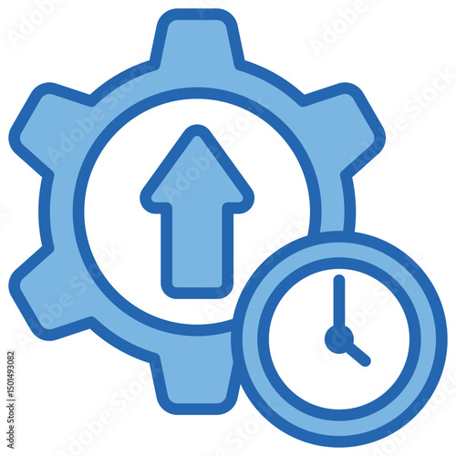 Productivity Blue White Icon