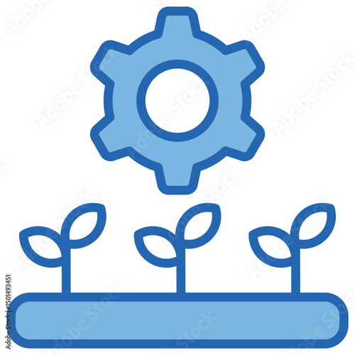 Agriculture Blue White Icon