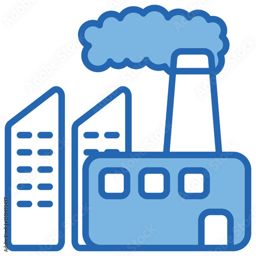 Industry Blue White Icon