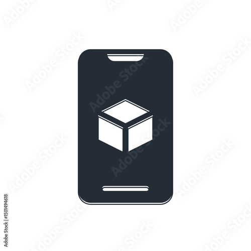 Black 3D printer software icon isolated on white background. 3d printing. Vector