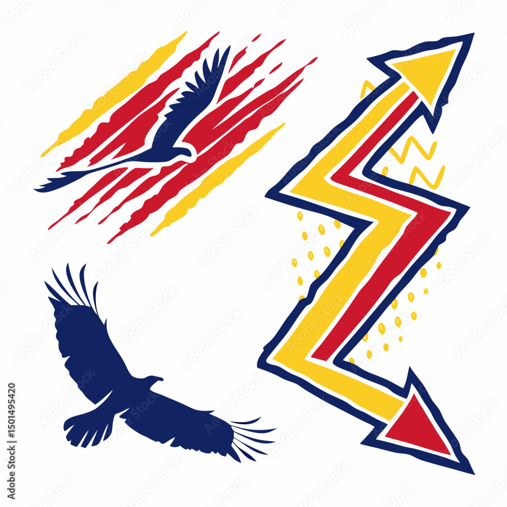 Obraz premium Professional eagle design elements arrows isolated on white background