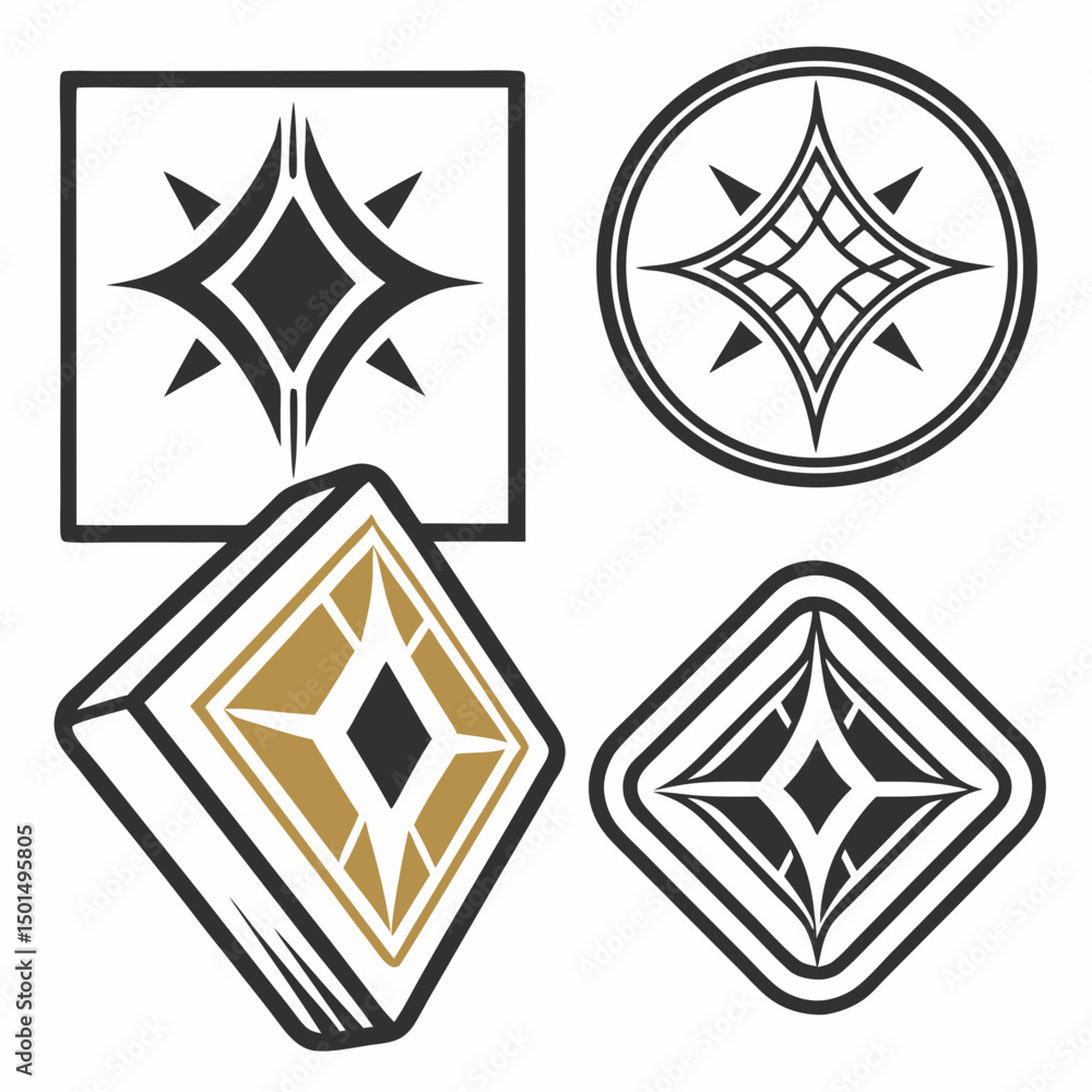 Professional geometric starburst design elements transparent background Professional geometric starburst design elements transparent background