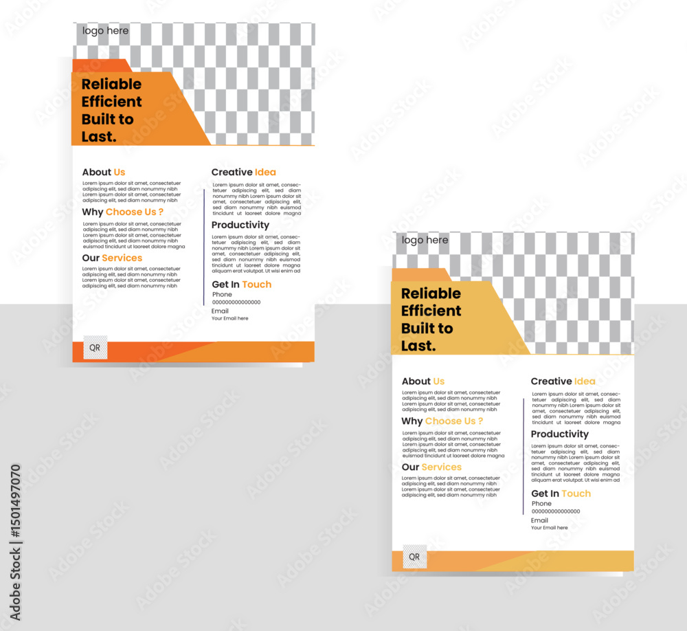 Obraz premium a4 size modern flyer .2 template .business flyer