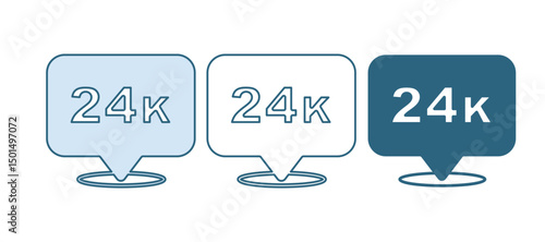 Blue Gold bars 24k icon isolated on white background. Banking business concept. Vector
