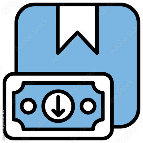 Deflation Blue Black Icon