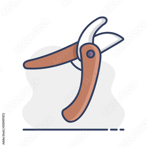 Pruning scissors, garden secateurs vector icon