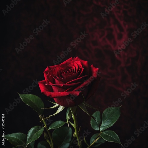 red rose on black background