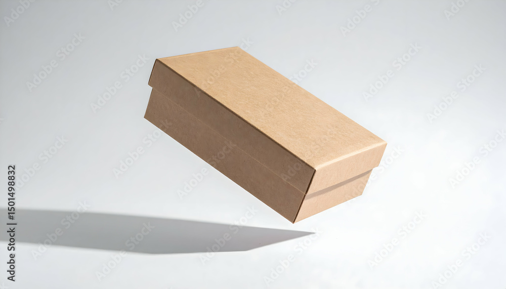 Fototapeta premium Brown Cardboard Box on White Background