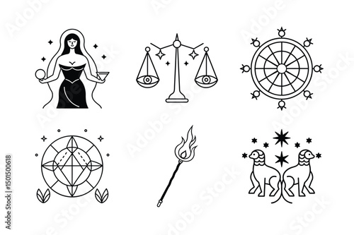 The Moon Tarot Symbol with Mystical Details