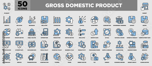 Gross Domestic Product Iconset Blue Black