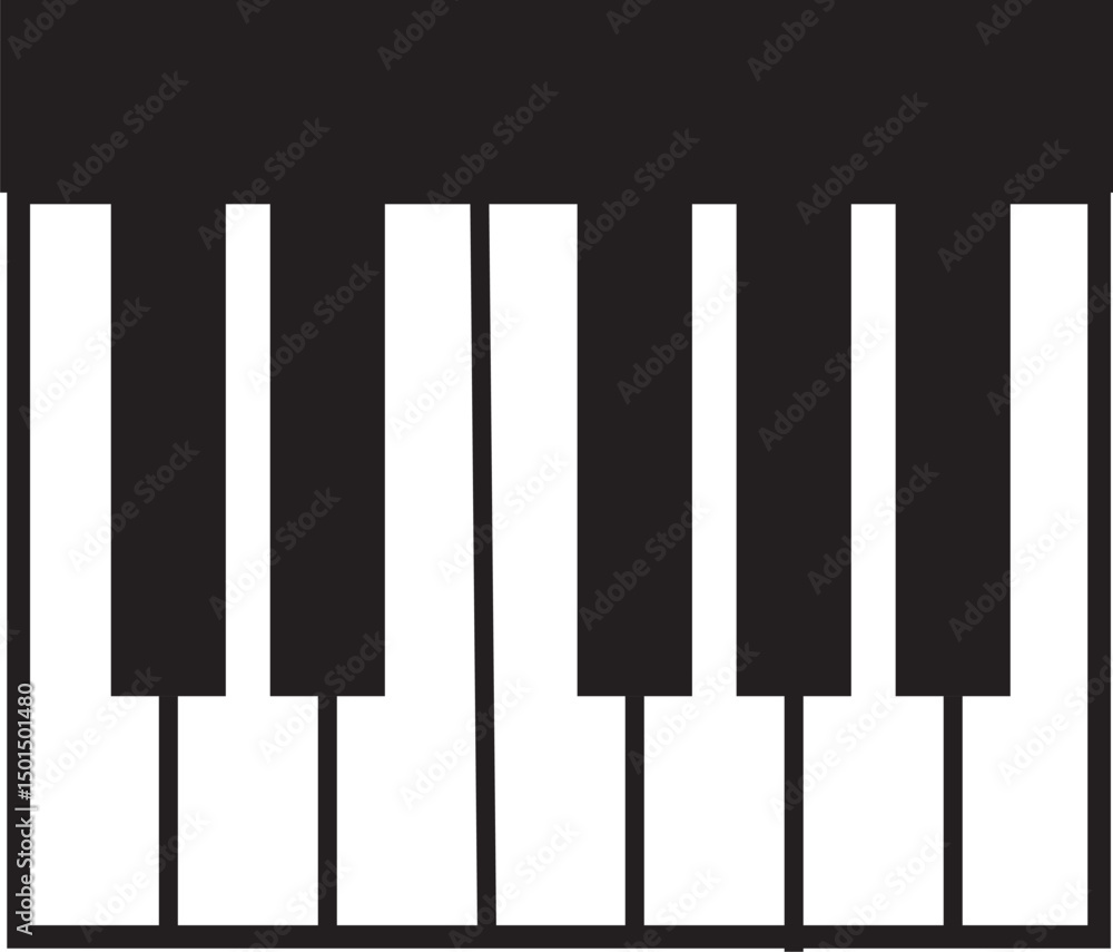 piano keys vector illustration icon design with black and white line art piano keys vector illustration icon design with black and white line art