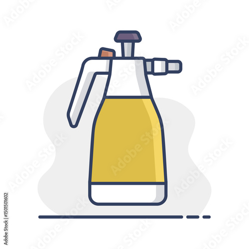 Garden hand compression sprayer pump vector icon
