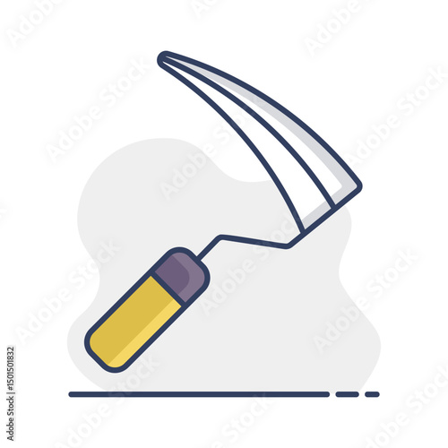 Garden sickle isolated vector icon