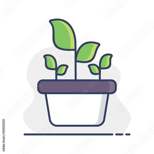 Plant in the pot isolated vector icon