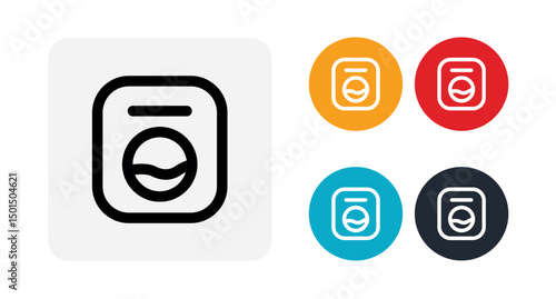 Washing machine outline icon illustration isolated vector sign symbol