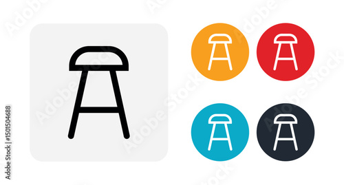 Bar chair outline icon illustration isolated vector sign symbol