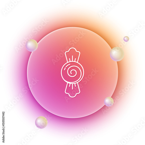 White Candy icon isolated on white background. Happy Halloween party. Orange and pink gradient circle background. Vector