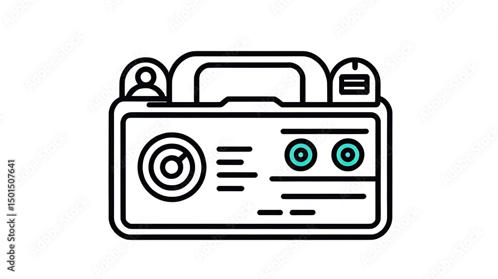 Black line icon for permutation Black line icon for permutation
