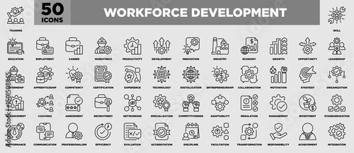 Workforce Development Iconset Outline