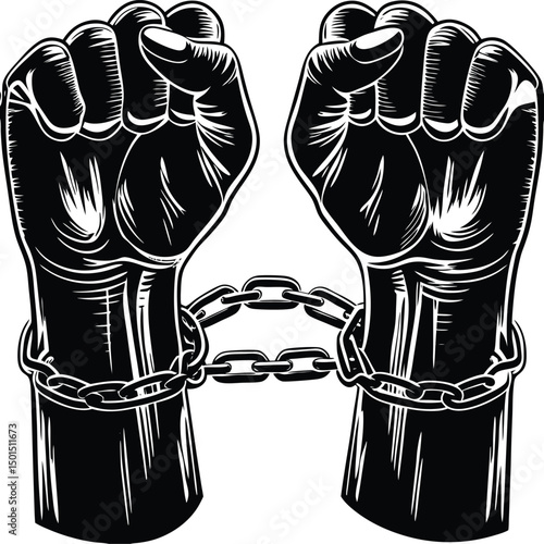 Broken Hand Chains Freedom Symbol