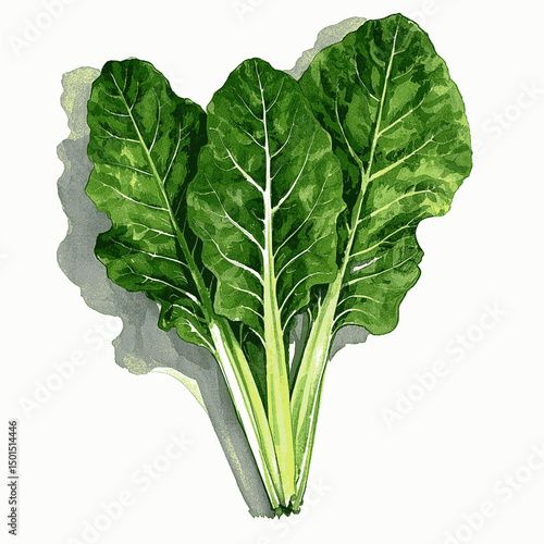 Rainbow Chard Washes swiss chard isolated watercolor vector illustration svg