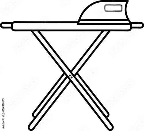 Ironing board line art vector line art vector art black and white