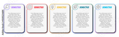 Bullet points numbers from 1 to 5 list markers modern style colorful trendy typography