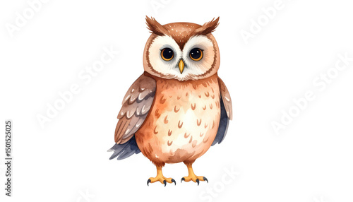 Intense owl portrait, big eyes piercing the darkness on a black background owl