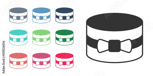 Black Gift box icon isolated on white background. 8 March. International Happy Women Day. Set icons colorful. Vector