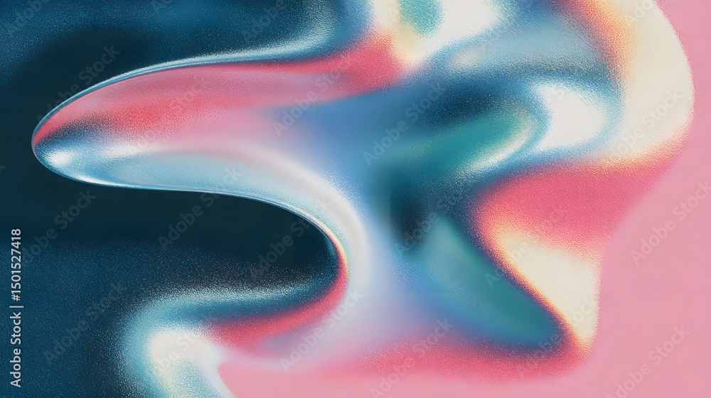 Obraz premium Abstract waves with liquid textures in neon tones flowing smoothly across a dark digital canvas surface