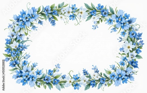 white lilies of the valley. Watercolor set of frame designs