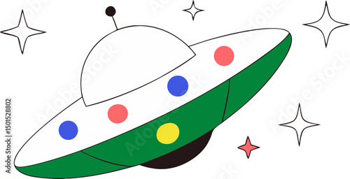 trendy space illustration