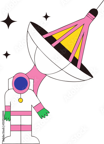 trendy space illustration