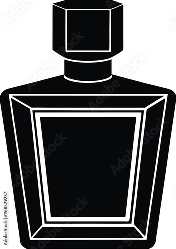 perfume bottle on black background