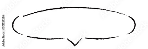 線の手書きフキダシ　丸い
