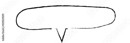 線の手書きフキダシ　円