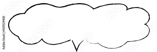 線の手書きフキダシ　モコモコ