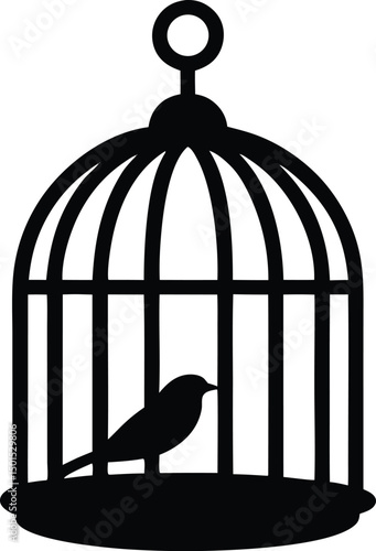 Bird Cages Vector Illustration, Clip art, Bird cage silhouette icon, Bird Cages silhouette vector illustration