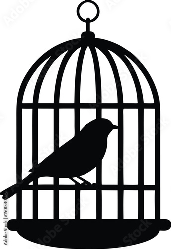 Bird Cages Vector Illustration, Clip art, Bird cage silhouette icon, Bird Cages silhouette vector illustration