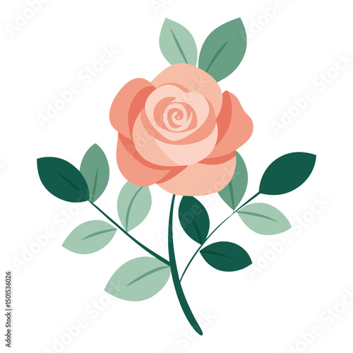 Eucalyptus Leaf And Rose Watercolor Artwork