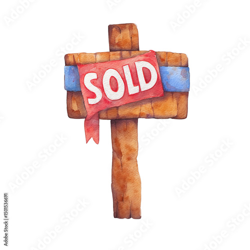 Watercolor illustration of a rustic 