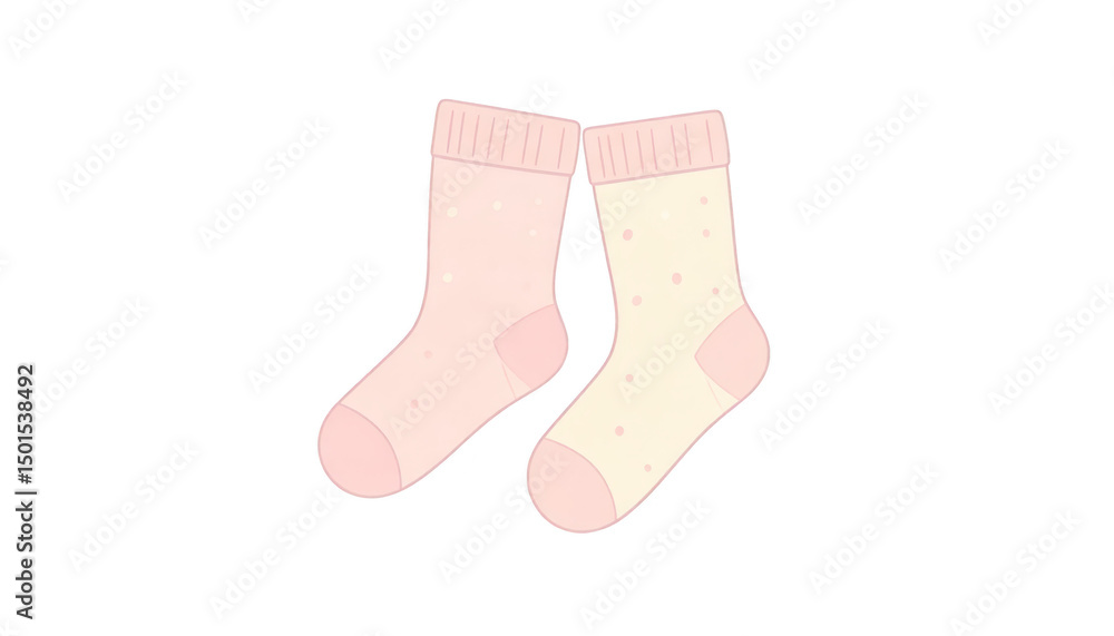 Closeup of two pairs of socks, a study in texture and contrast on dark background Closeup of two pairs of socks, a study in texture and contrast on dark background