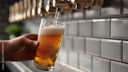 Fresh Draft Beer Being Poured