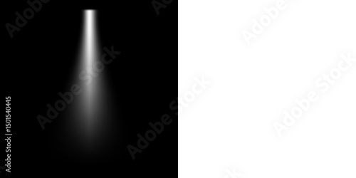 Vertical Light Beam PNG Transparent White Ray Effect for Sci Fi or Futuristic Interface Design