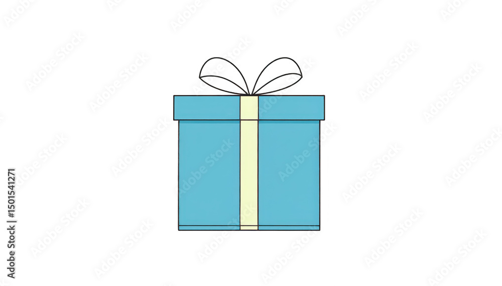 Exquisite blue gift box with a vibrant yellow ribbon, perfect present for every occasion Exquisite blue gift box with a vibrant yellow ribbon, perfect present for every occasion