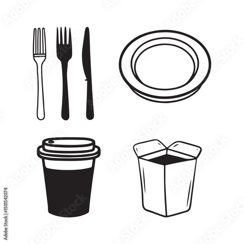 Hand Drawn Disposable Items illustrations