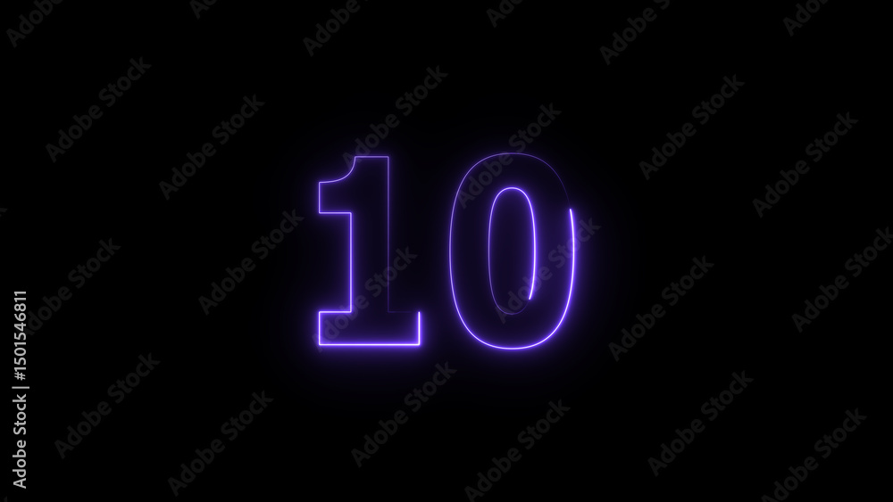 A glowing neon 10 number illustration . on a black background. and creating a illustration stunning 4k illustration . A glowing neon 10 number illustration . on a black background. and creating a illustration stunning 4k illustration .