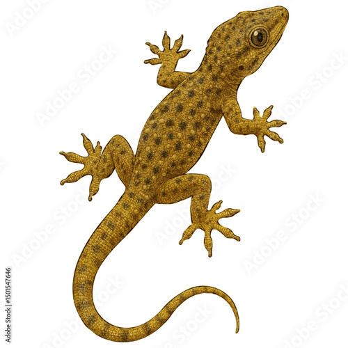 Realistic 4K House Gecko Illustration